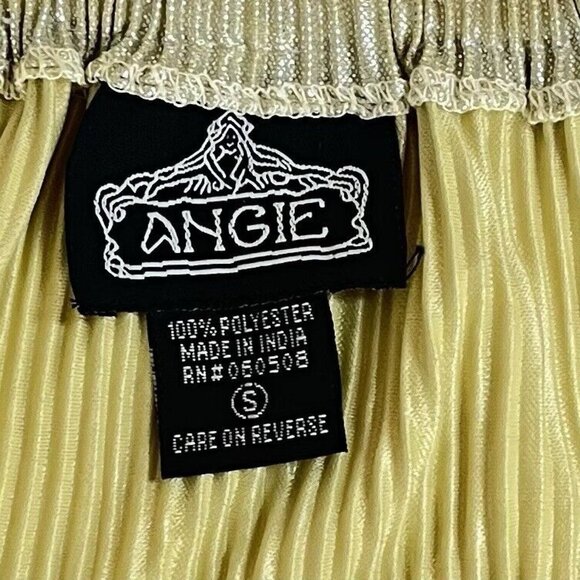 Angie Metallic Gold Spaghetti Strap Crop Top Womens Size S (G10146)‎ - Picture 5 of 6
